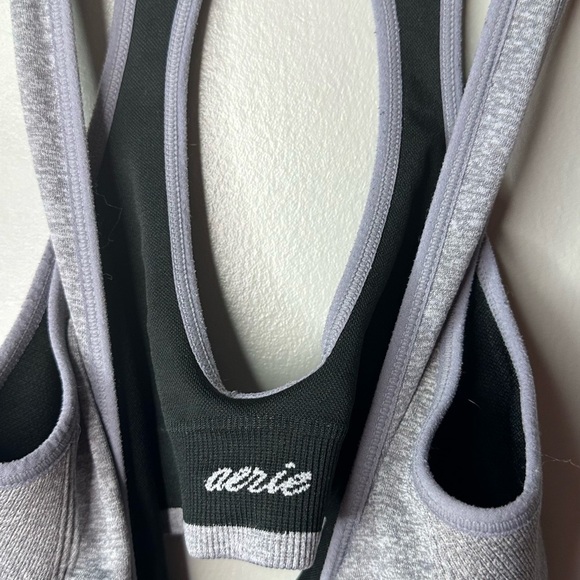 Aerie Real Me Lightly Lined Scoop Neck Sports Bra - Gray - Size Small - Picture 3 of 4